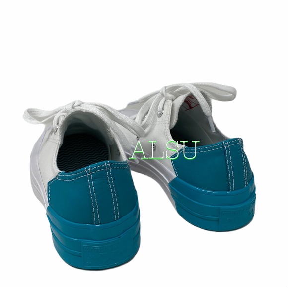 Converse Chuck 70 Low Top Leather White Teal Skate Shoes Womens Size 6.5 566751C - Picture 6 of 10